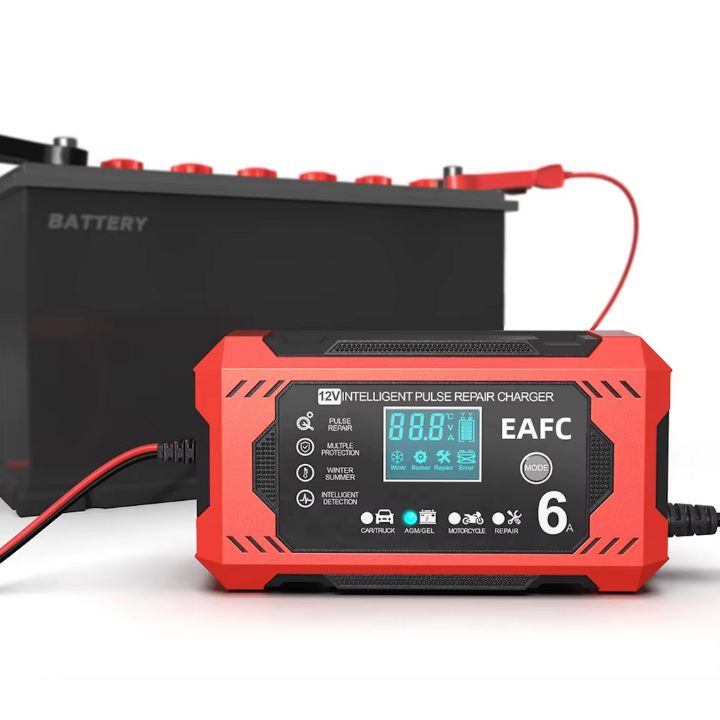Älykäs 12V/24V auton akkulaturi - LCD-näyttö & automaattinen suojaus