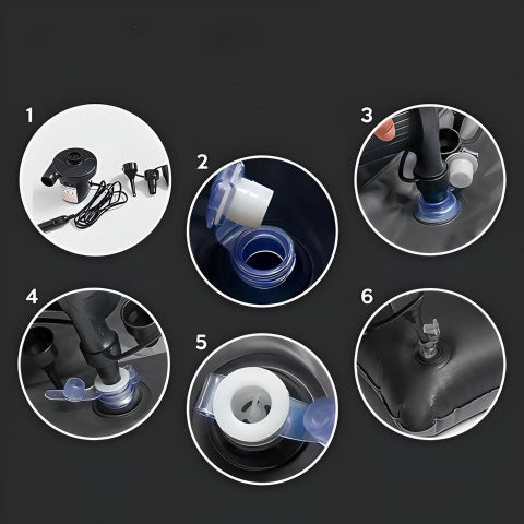 Oppblåsbar madrass for baksetet i bilen – Praktisk og enkel å installere