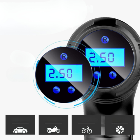 Compressore d'aria portatile — Gonfiatore intelligente con schermo LCD