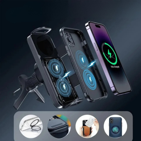 Støtte for magnetisk telefonholder til bil — Rask og sikker montering