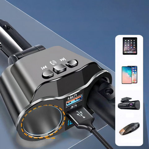 Adapter för cigarrtändare i bil - dubbel USB-port och digital display