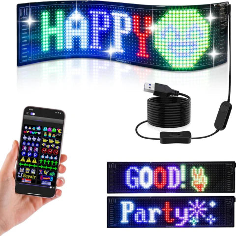לוח LED מתכנת לרכב — תקשורת וסגנון מודרני 