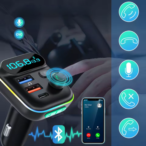 FM Bluetooth Adó Autóhoz — Tiszta Hívások & Vezeték Nélküli Zene 