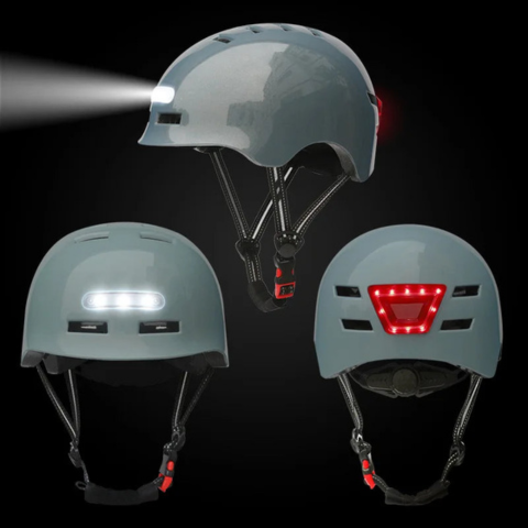 Kask rowerowy miejski – z przednim i tylnym oświetleniem LED 