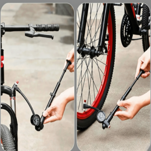 Mini Pump Cykel 300 PSI — Kompakt & Hållbar Med Manometer 