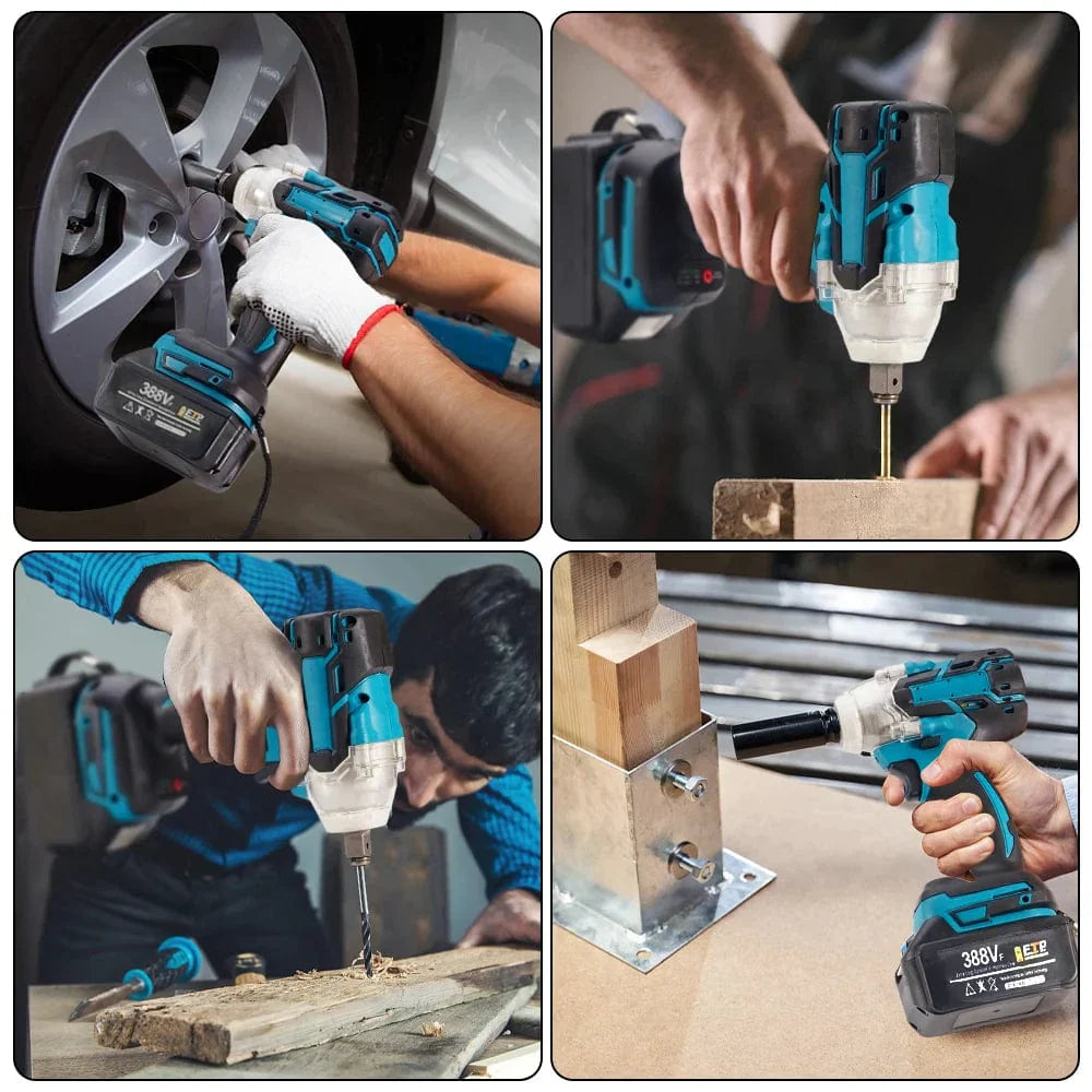 Trapano Avvitatore a Percussione Senza Fili – Perfetto per Officina e Garage 