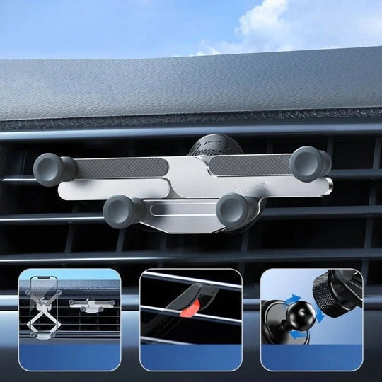 Support til biltelefon - ventilationsgitter – 360° rotation & automatisk låsning 